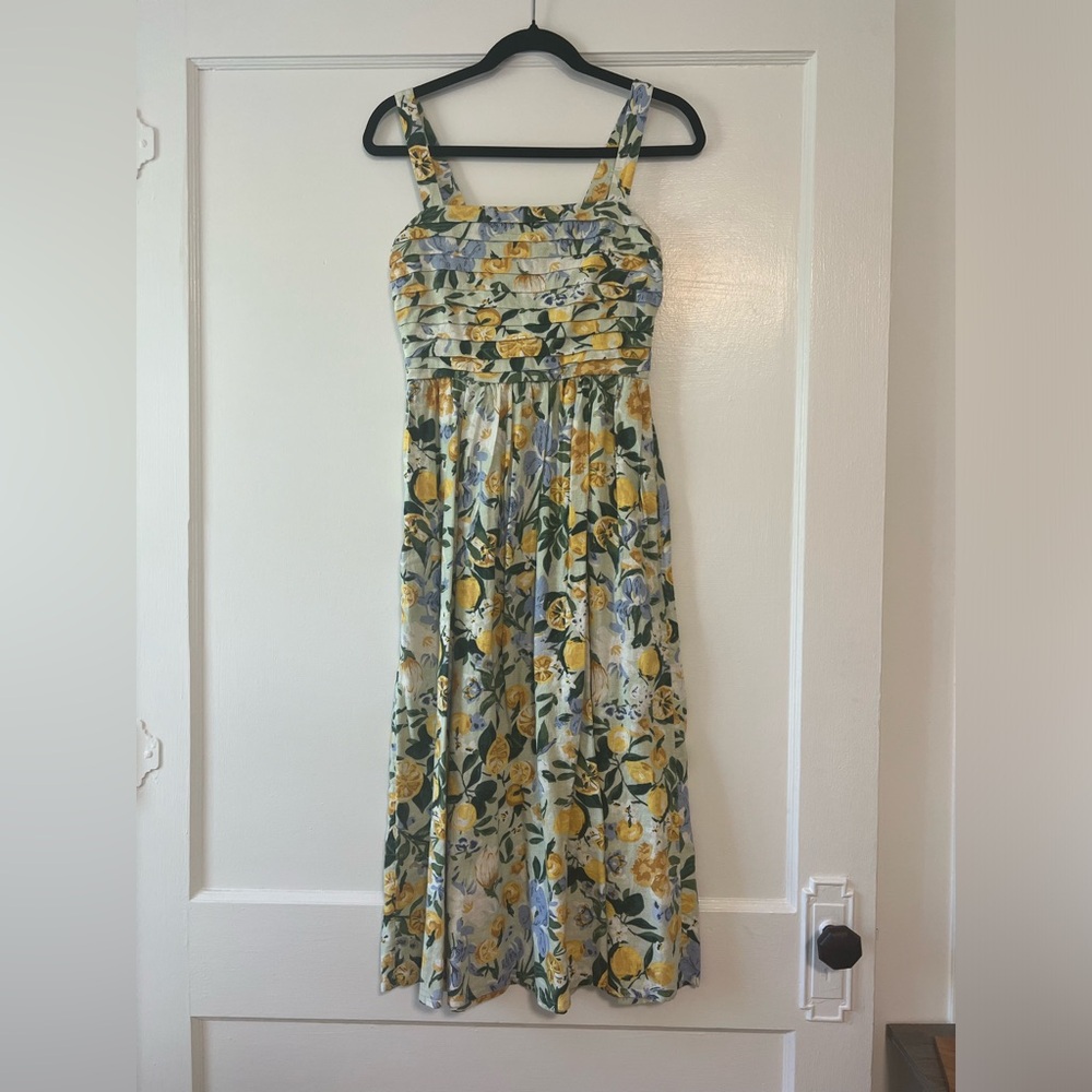 Abercrombie Lemon Print Midi Dress